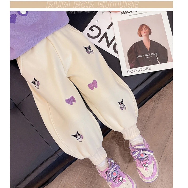 

Sanrio Kuromi Anime Children Korean Version Sports Pant Autumn Winter Season Girl Cartoon Cute Thickened Sports Pant Comfortable