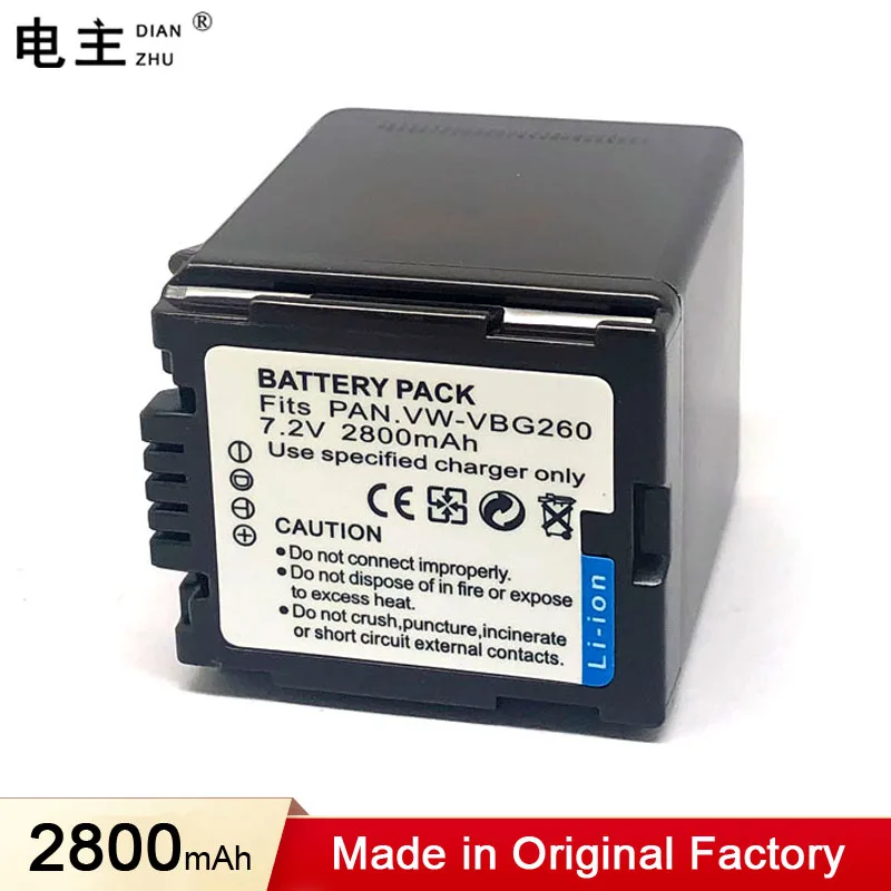 Vw-Vbg260 Vw Vbg130 Vbg070 Vbg260 Batteria Per Panasonic Sdr H20 H28 H258 Sd1 Hs700 Tm700 Hs300 Tm300 Hs250 Sd20 Hs20 Sdt750 H40