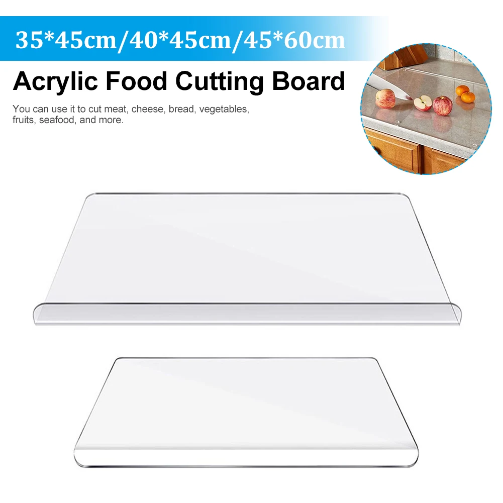 

New Acrylic Food Chopping Board Transparent Anti-slip Non-stick Cutting Board For Home Kitchen Easy To Clean Kitchen Accessories