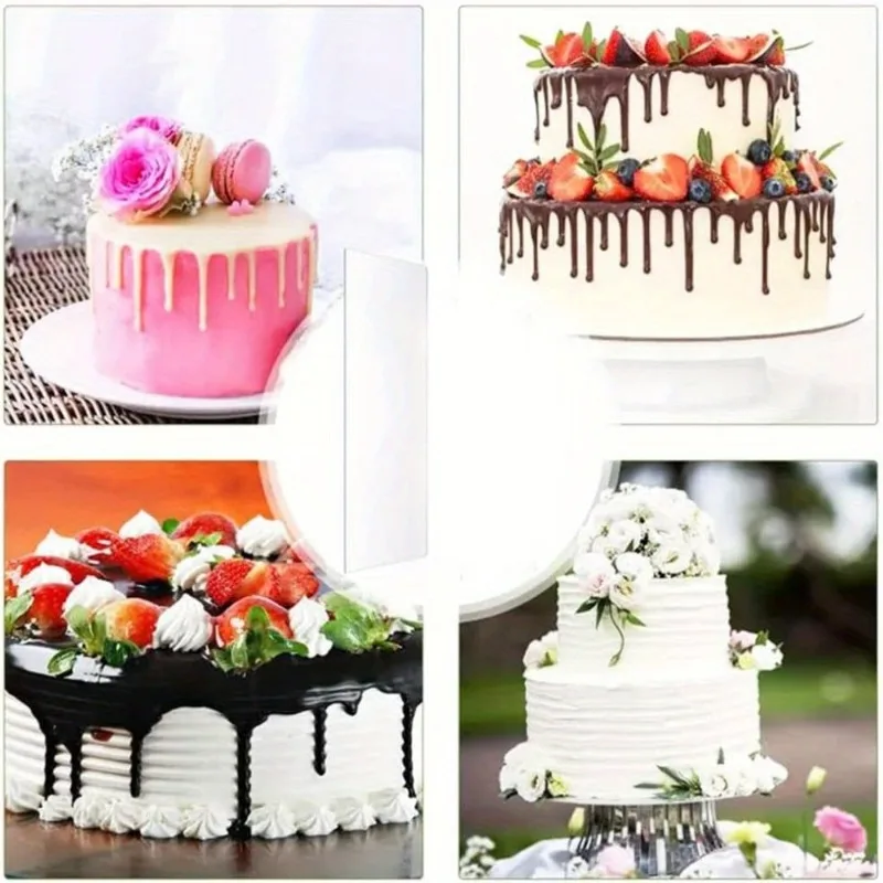 Cake Decorating Smoother Edge Comb Icing Scraper Fondant Tools for Perfect Cake Edges Stripes Polishing Essential for Bakers