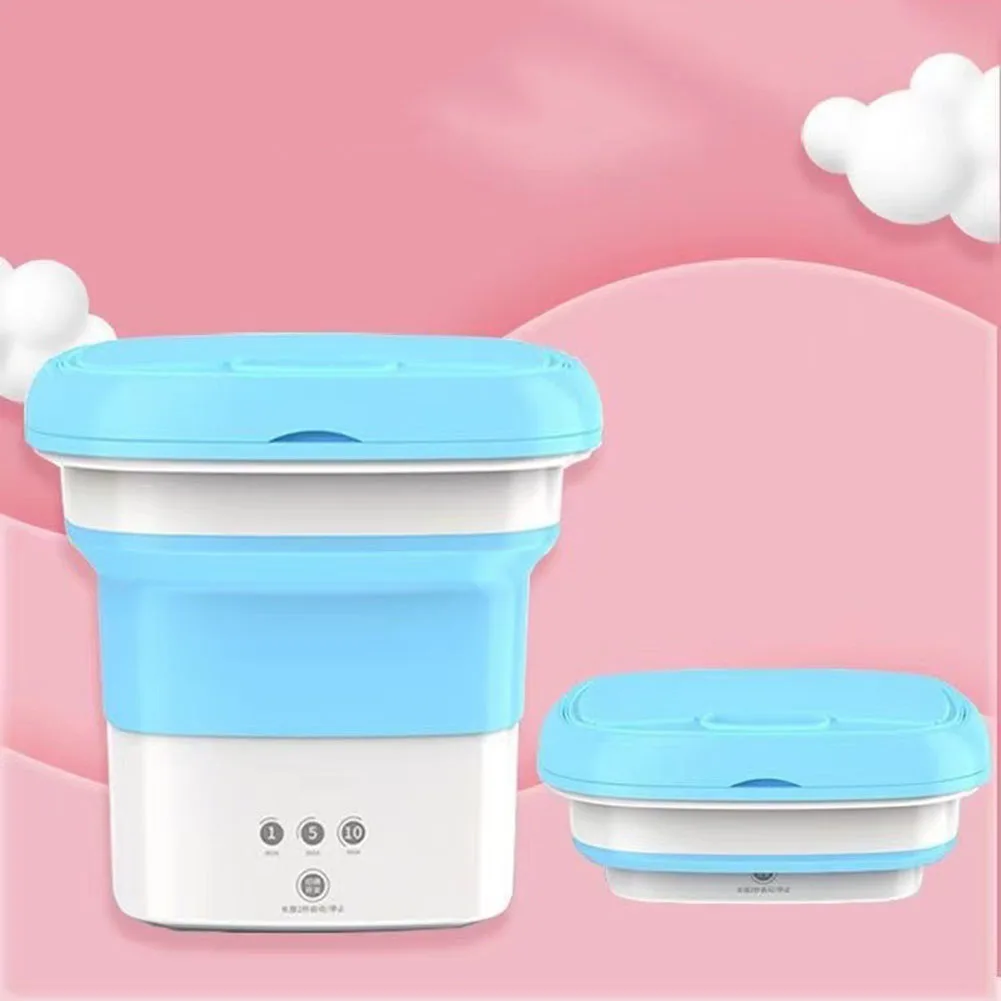 3 in 1 mini Folding Ultrasonic Washing Machine Portable Turbo Personal Rotating Automatic Cycle Cleaning Washer Dryer Bucket