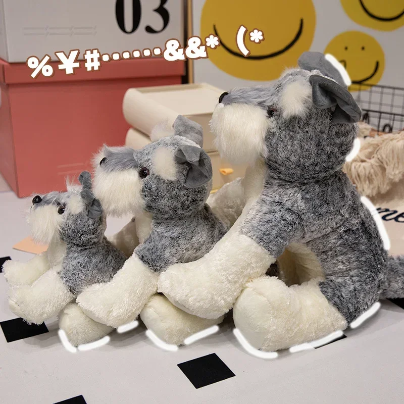Hot Cute Schnauzer Dog Plush Toys Triver Stuffed Animals Doll Puppy Kids Children Adults Boys Birthday Gifts Home Decor Crafts