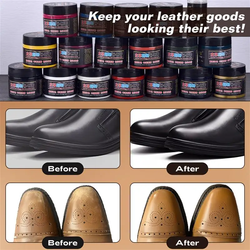 Leather Dye and Restoration Paint - 50ml Brown for Shoes, Bags, Sofas, and Car Seats