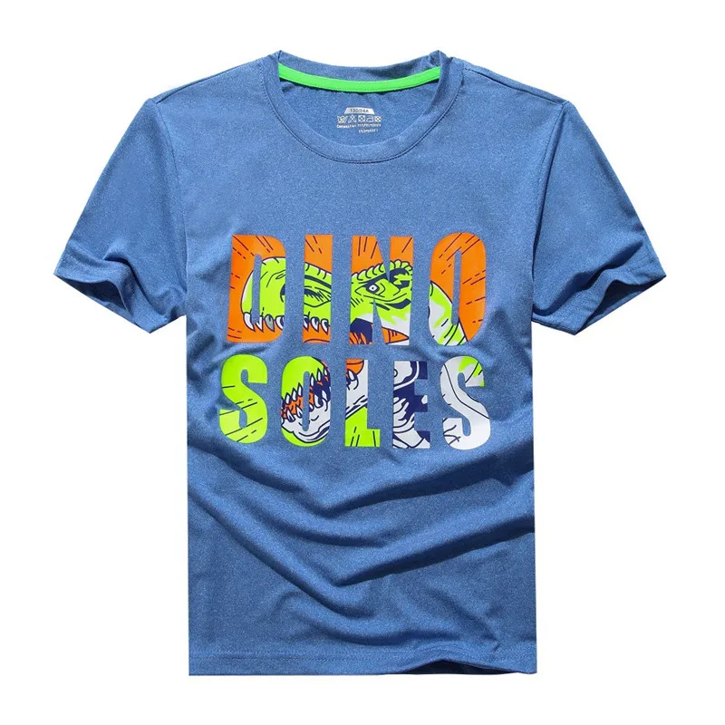 Children Summer Clothing Letters Pattern Boys Girls Short Sleeve Quick Drying T-shirt for Kids Outwear Sports Running Top-tee