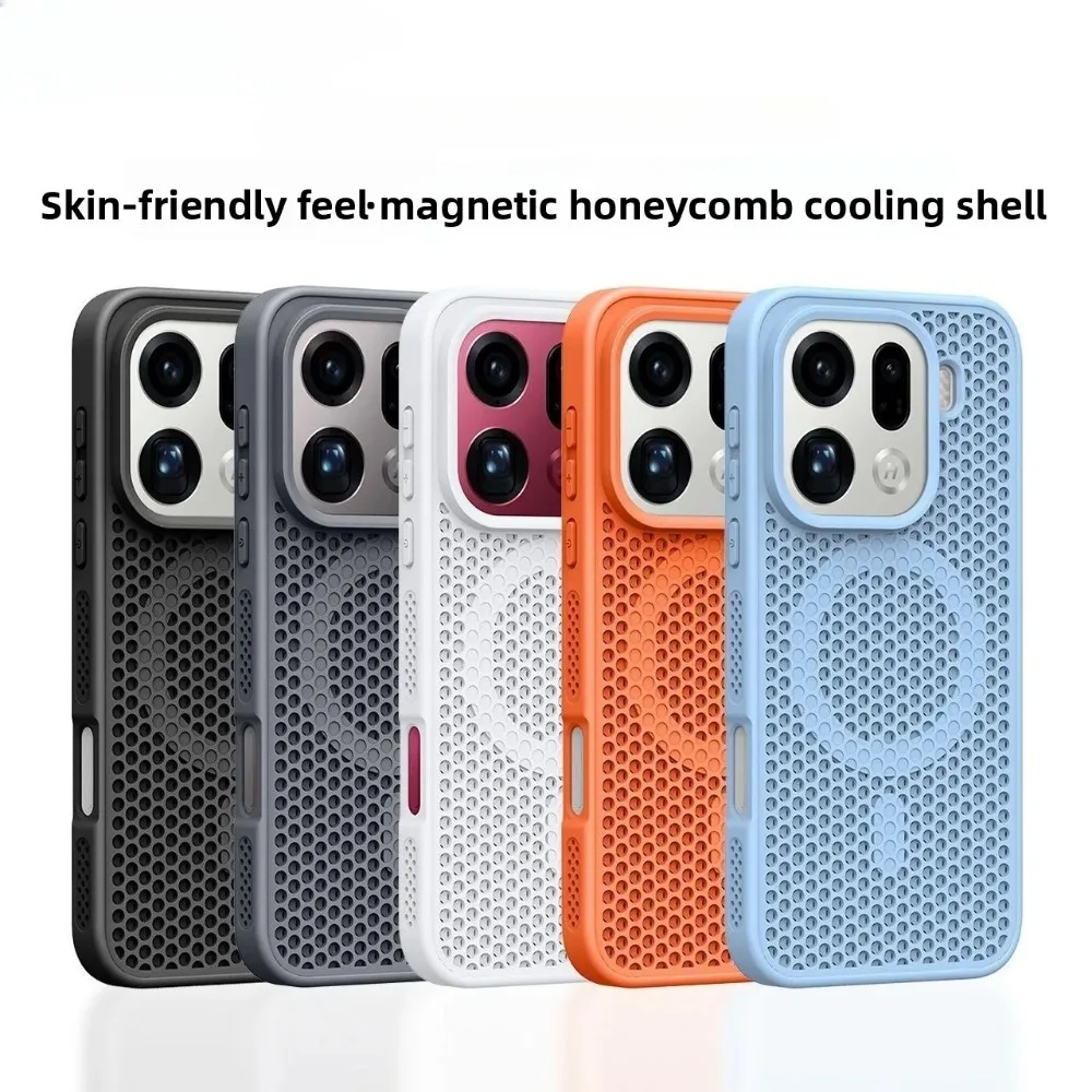 Fashion Honeycomb Magnetic Phone Case with Wireless Charging and Shockproof Protection