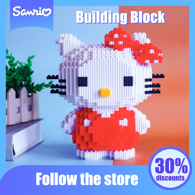 

Kawaii Sanrio Cartoon Figure Building Block Cute My Melody Kitten Rabbit Panda Souptoys Kids Toys Puzzle Creative Children Gifts