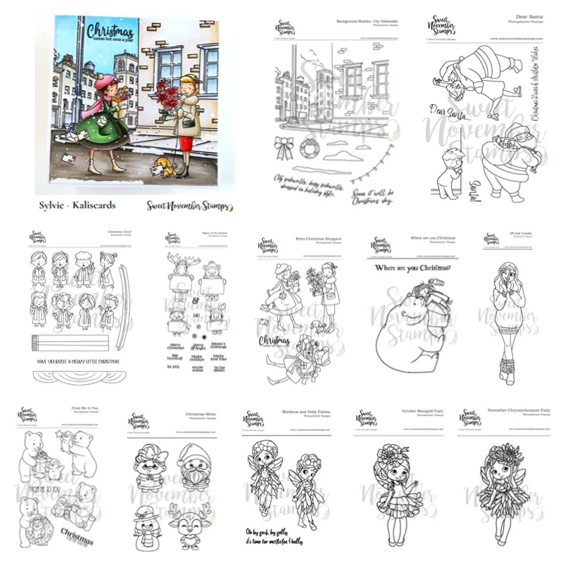 크리스마스 도시 보도 시즌 상점 산타 홀리 금속 절단 다이 실리콘 스탬프 스크랩북 스텐실 사진 앨범 카드 DIY