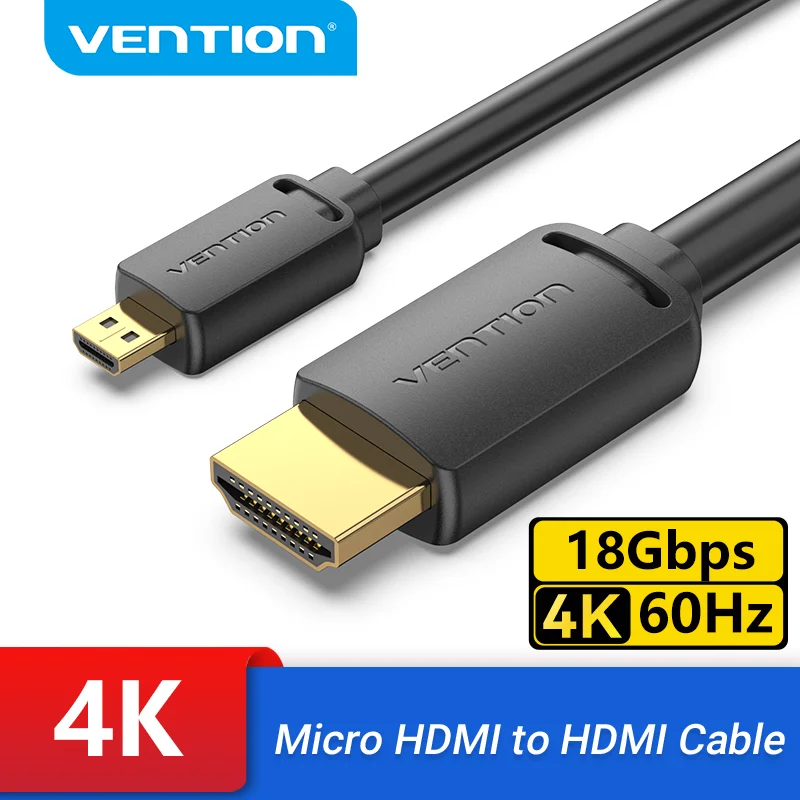 Vention Micro HDMI to HDMI Cable 4K Mini HDMI Male to Male Cord for GoPro Sony Camera Callphone Tablet Projector HDTV Mini HDMI