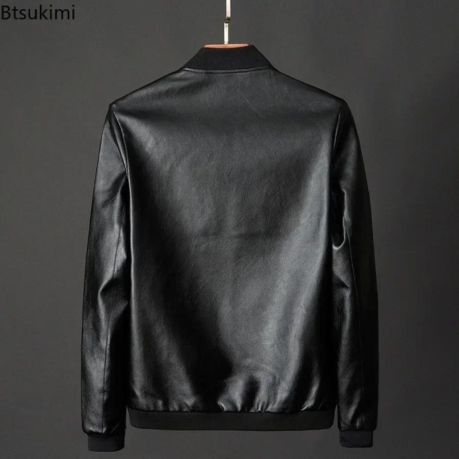 Autumn Winter Leather Jacket Coat for Men Bomber Motorcycle PU Jacket Causal Vintage Black Biker Pocket Zipper Jackets 7XL 8XL