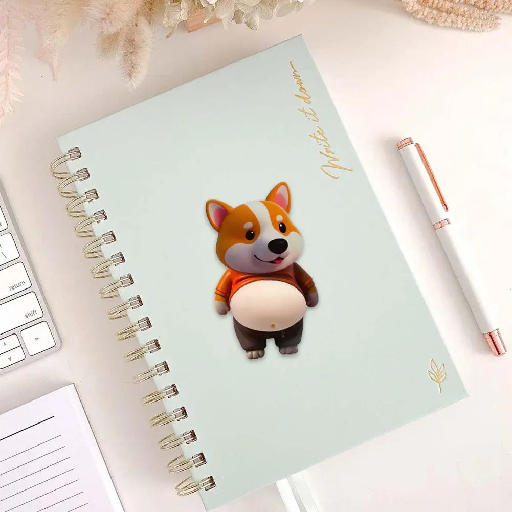 1 Pair Cute 3D Dog Belly Sticker Phone Case Decor Sticker Soft Pinched Door Stop Sticker Diy Journal Stationery Sticker