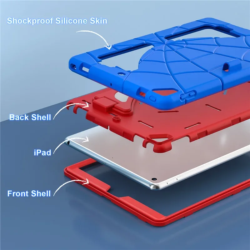 Capa de Suporte de Silicone Híbrido para Apple Ipad Estojo Seguro para Crianças Ipad 10.2 9th 8th 7th Generation2023 2023 2023 - Imagem 4