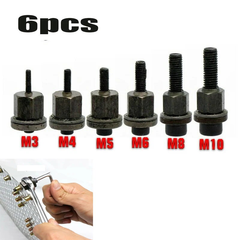 Hand Rivet Nut Head Nuts Easy Installation Riveter Tool Tip Mandrel Head Replacements M3 M4 M5 M6 M8 M10 Threaded Riveter Nut rivet nut tool,rivet nuts set
