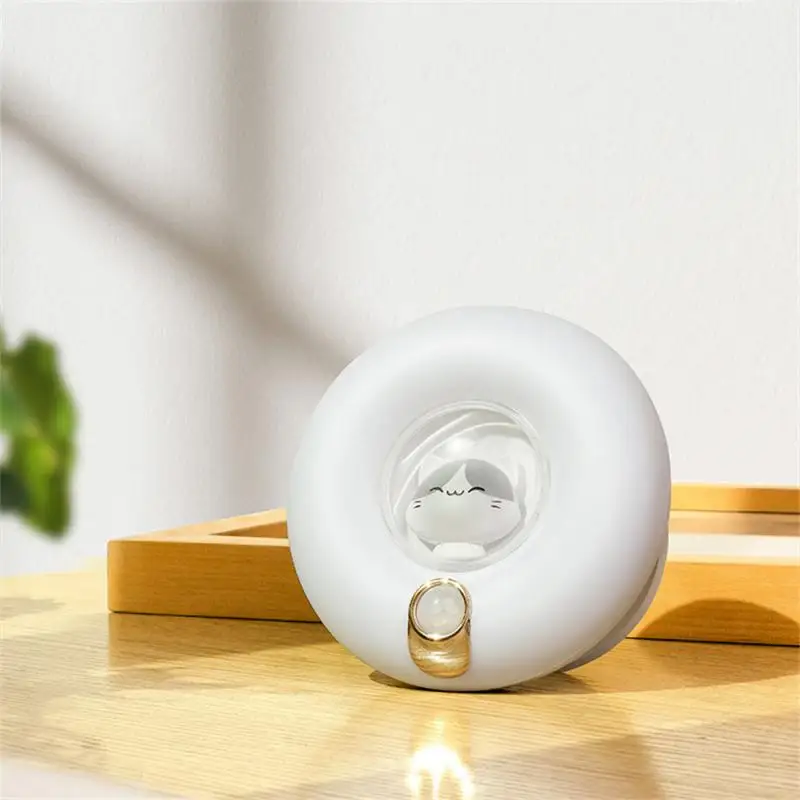 

Bedroom Bedside Table Lamp Round Long Battery Life Human Body Induction Built-in Battery Usb Rechargeable Led Night Light