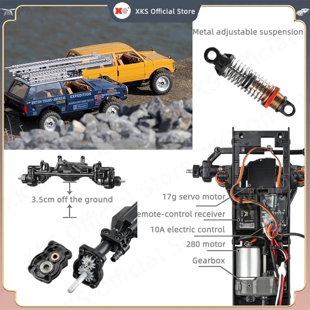 MN168 RC Car 1:12 Full Scale RTR Version MN Model 2.4G 4WD 280 Motor Proportional Off-Road RC Remote Control Car for Boys Gifts 6