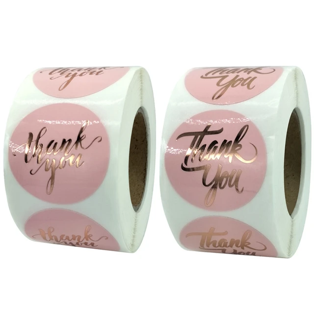 100-500pcs Thank You Stickers 1inch Pink Stickers Handmade Crafts Gift Box  Decoration Letter Stickers Scrapbooking Sticker - AliExpress