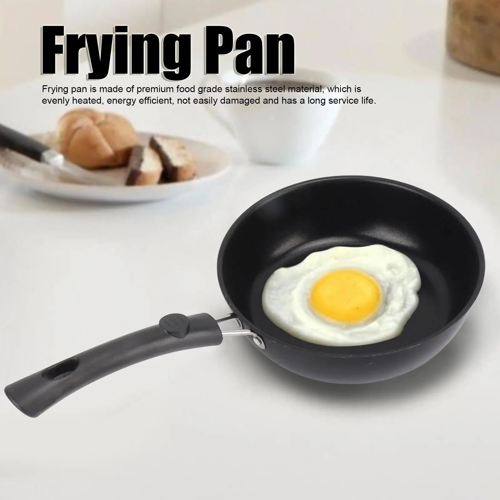 1PC 12-20cm Mini Frying Pan Non-Stick Thickened Stainless Steel Frypan Pot Fried Eggs Saucepan Gas/Induction Kitchen Cookware
 6