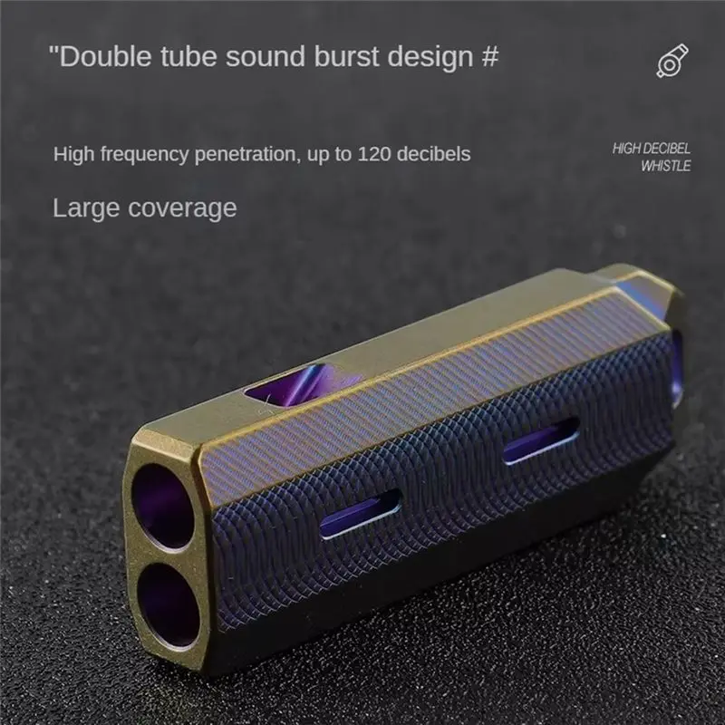 A69P-인기 EDC 금속 티타늄 합금 호루라기, 스포츠 심판용 이중 구멍 농구 호루라기, 야외 활동용