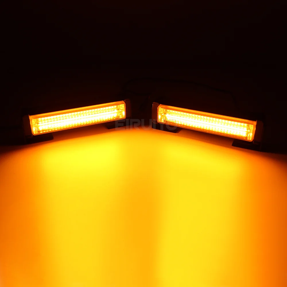 40W 80W COB Car Front Grille LED Strobe Light Police Fire Truck Emergency Flashing Warning Lights 12V 24V Amber White Red Blue