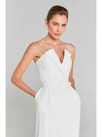 Women Summer Luxury Sexy Long Sleeve Pearl White Bodycon Set Jumpsuit 2024 Celebrity Designer High Street Rompers - Image 5