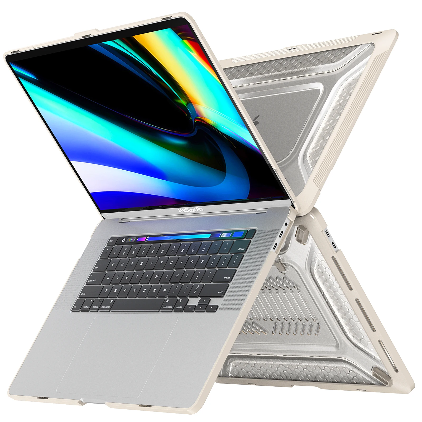 Egyal Case Portátil para Macbook ar m1 Case 2023 Macbook ar 13 Capa para Macbook Pro 14 Case com Casca Dura com Tpu Pára-choques - Imagem 4