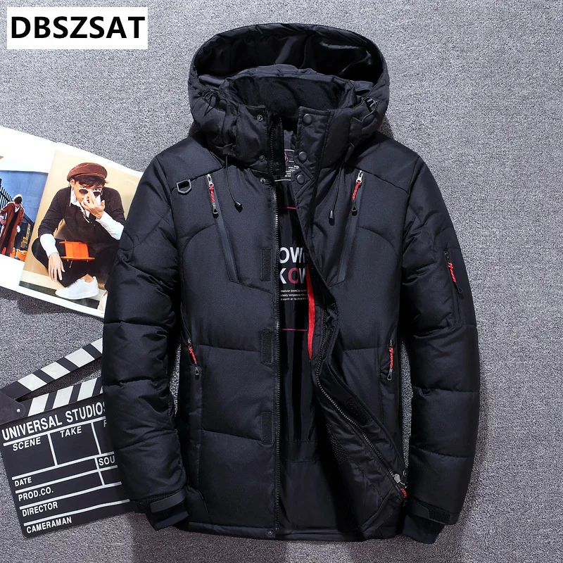 

-20 Degree Winter Down Coat Men White Duck Down Parkas Jacket Mens Thick Warm Snow Parka Jacket Overcoat Windbreaker Warm Parkas