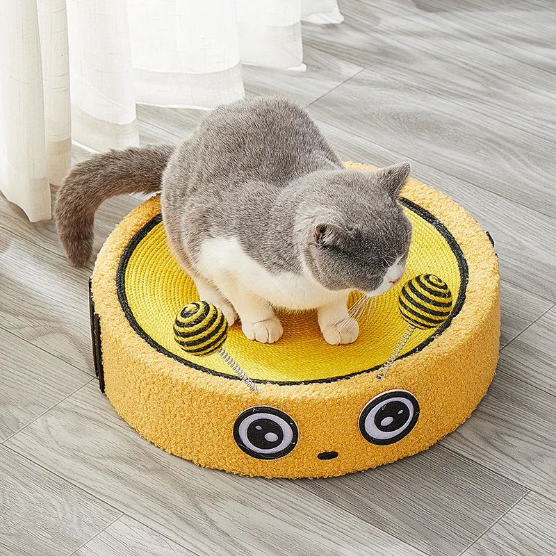 

Round Cat Scratcher Pad Grinding Claws Cardboard Corrugated Paper Cats Scratching Board Kitten Scrapers Pet Furniture Supplies