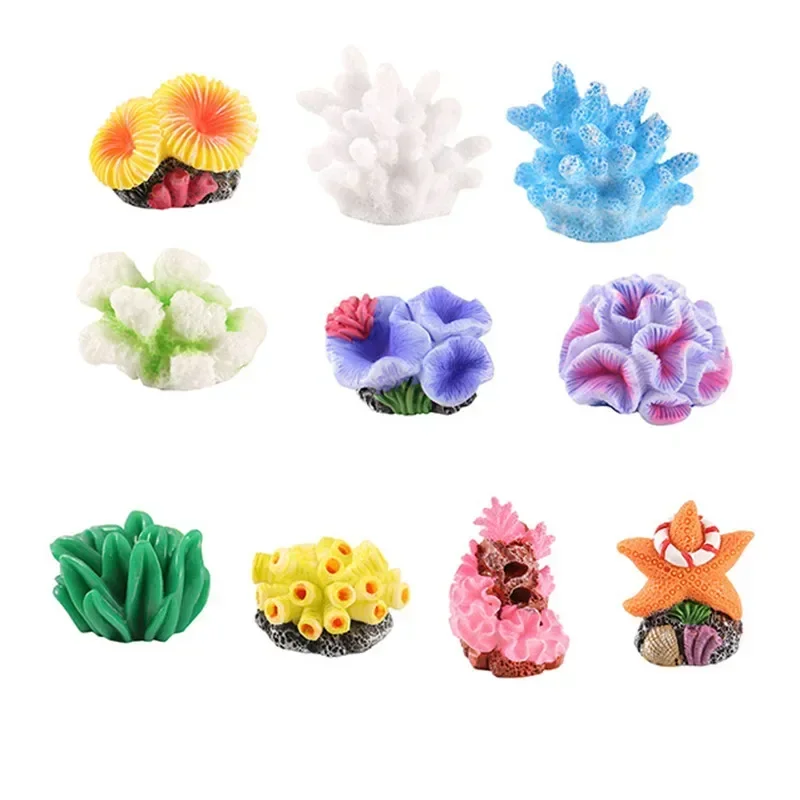Simulation Aquarium Fish Coral Resin Ornaments Mini Aquascape Colorful Coral Dollhouse New Home Decor Crafts Ornaments Figurines artificial plants fish tank ornaments fish tank decorations aquarium ornaments artificial aquarium plants mini landscape ornaments