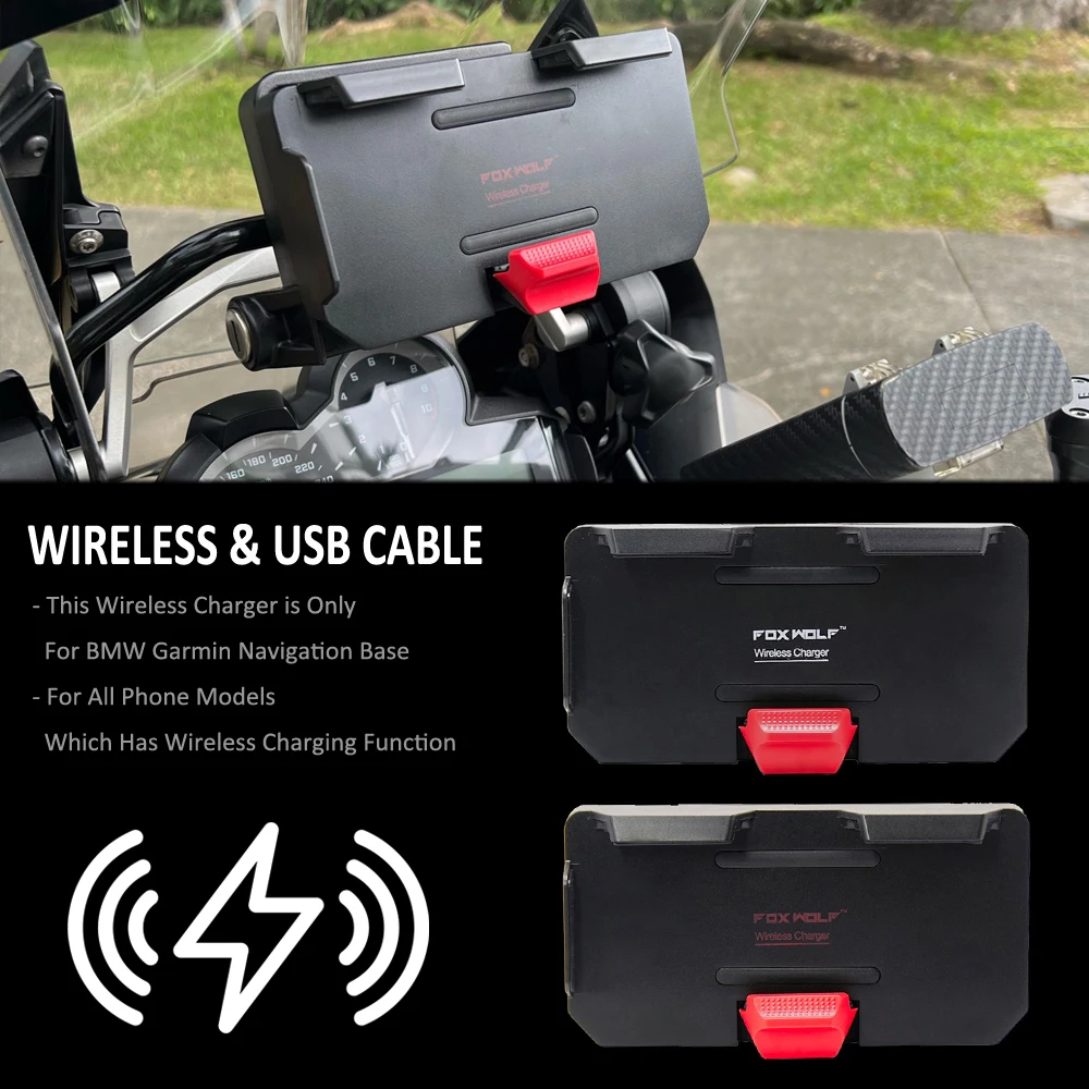 Держатель для телефона с беспроводной зарядкой для мотоцикла, для BMW R1200GS R1250GS R 1250 GS F850GS F750GS S1000XR ADV