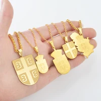Anniyoc Republika Srbija carte drapeau pendentif colliers pour femmes hommes serbie bijoux serbe # 322701 4