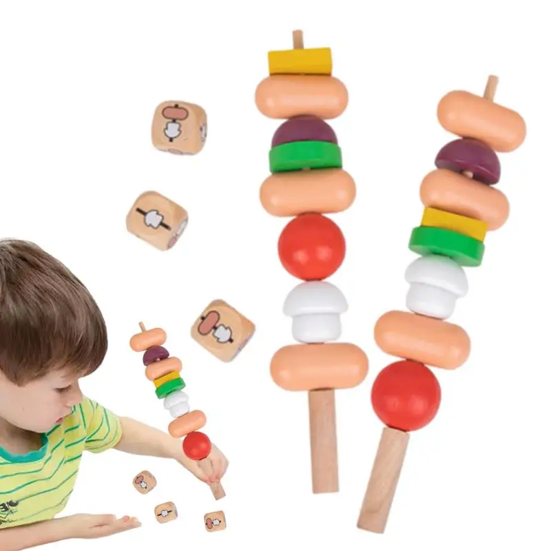 

Деревянная игрушка для барбекю еды, портативная Интерактивная 3D образовательная игрушка для барбекю еды, строительные блоки, игры, экологичный пазл для раннего развития