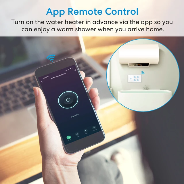 Tuya Smart Life 20A Boiler Water Heater Switch Touch Panel Control Timer Countdown Energy Monitoring Work with Google Home Alexa 2