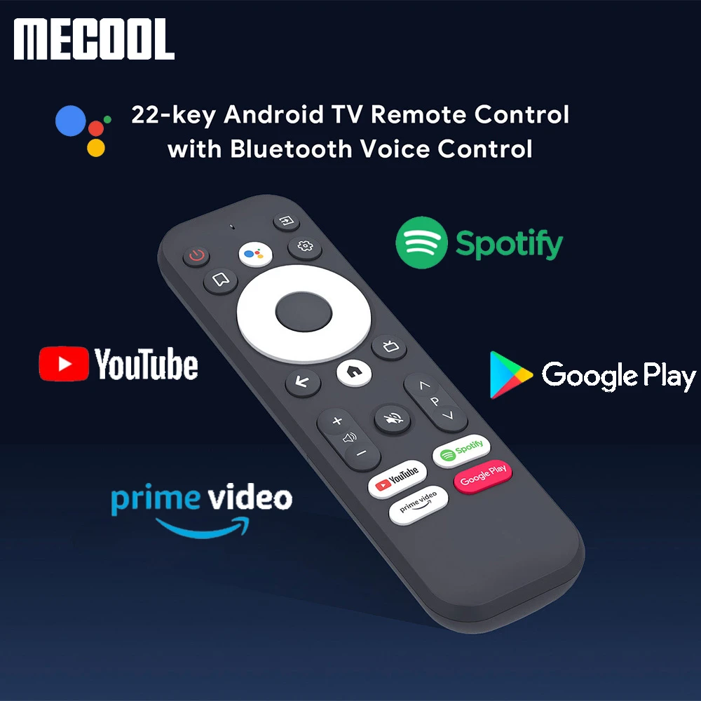 Mecool Bluetooth Replace Remote Control For KD2 KM7 TV BOX With 22 Keys Google Voice Certified