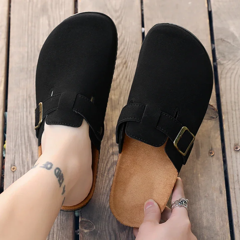 Waterproof Boken Half Dragged Men's Outerwear Spring Autumn New Edition Thick Bottom Boken One Step Cork Leisure Slippers