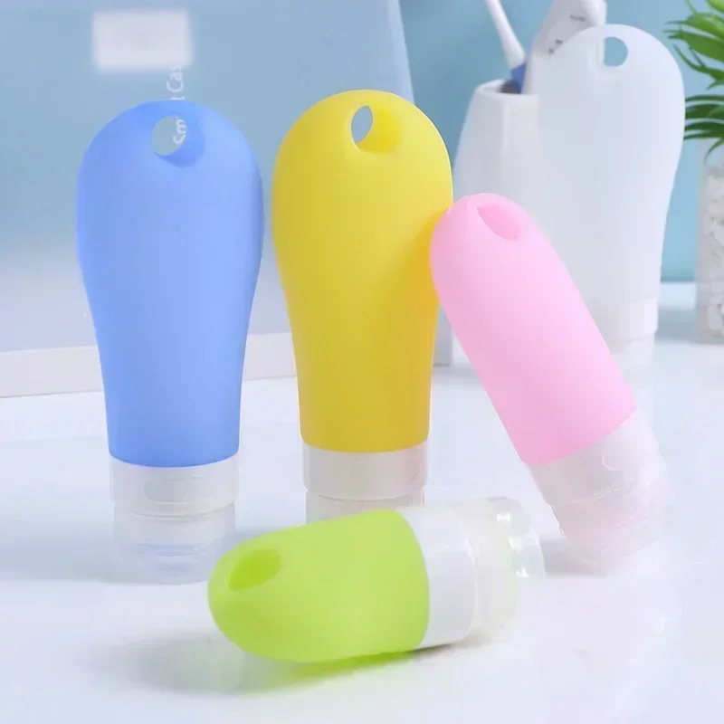 1pcs 38ml 60ml 80ml Empty Silicone Travel Packing Press Having Holes Bottle for Lotion Shampoo Bath Small Sample Containers refillable lotion bottle