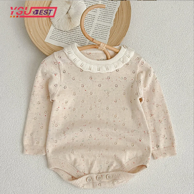 

Детские боди, одежда, новинка, осенний свитер с длинным рукавом, комбинезон с круглым вырезом, цветное хлопковое детское трикотажное боди