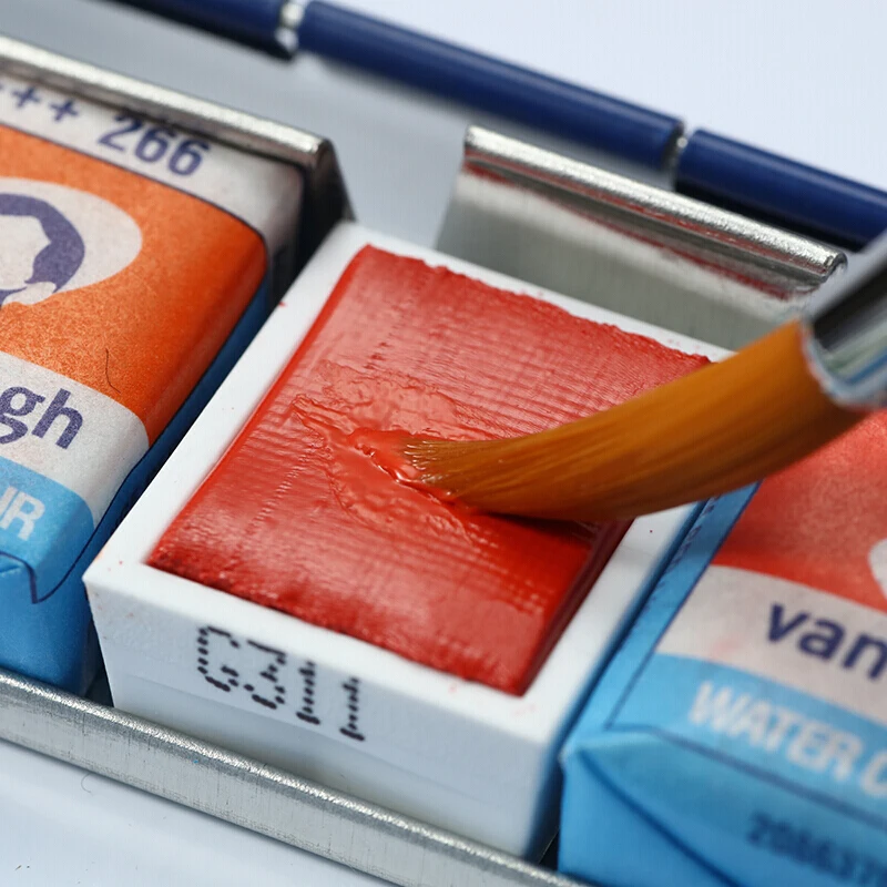 Royal Talens Van Gogh Solid Watercolor 12/15/18/24/36 Colors Professional Watercolor Paint Set