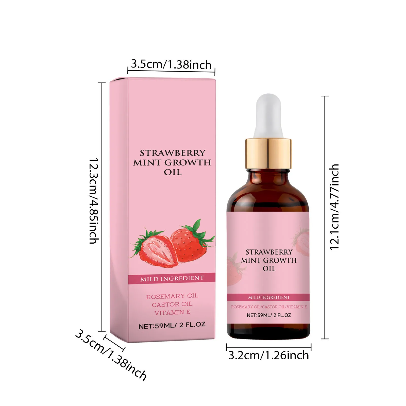 Strawberry Mint Hair Care Hair Growth Oil Natural Essences Oil Strawberry Mint For Thin Dry Damaged 59ml skin care products skin care essence