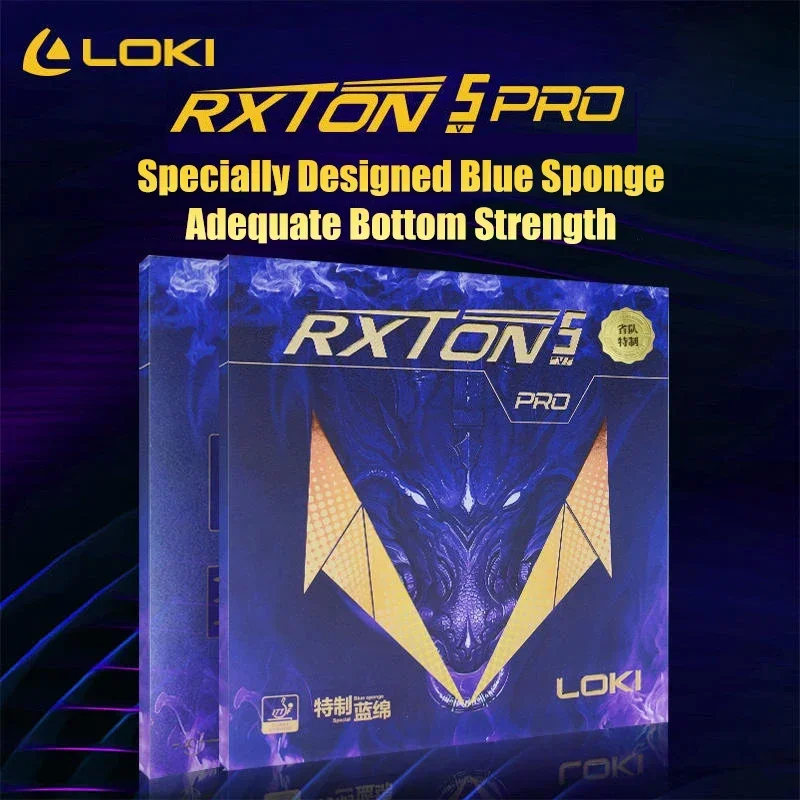 table tennis rubber LOKI RXTON 5 PRO Table Tennis Rubber Sticky Pimples-in Ping Pong Rubber with Special Blue Sponge for Forehand Fast Attack & Arc