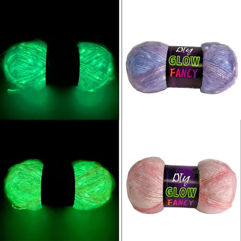 50g Mohair Yarn Luminous Yarn Hair Mink Wool Grow in the Dark Yarn Hand-knitted Sweater Threads for Knitting Yarn for Crochet 2