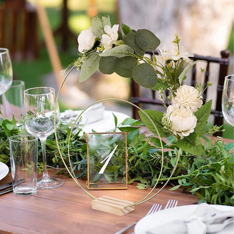 Centros de mesa de fiesta, decoración, aro de Metal para centros