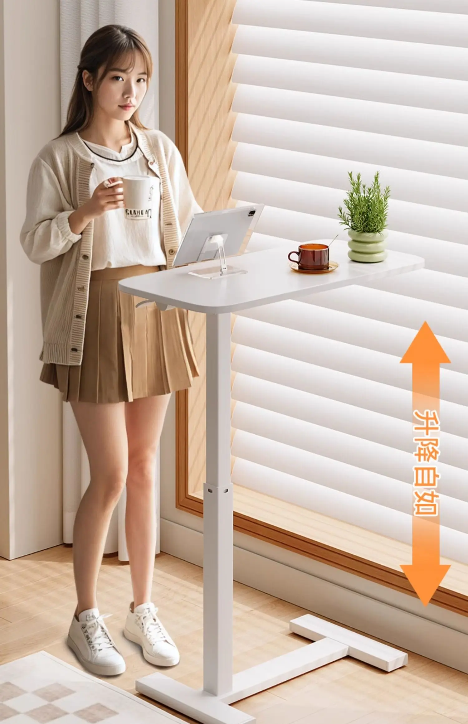 Wheel Lift Bedroom Bed Lazy Computer Desk Living Room Sofa Folding Side Table Computer Gaming Desk Mesa Gamer Motion 컴퓨터책상