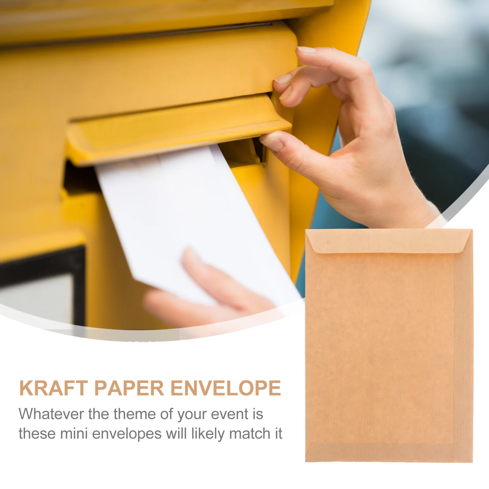 50pcs 229x162mm Kraft Paper Envelope Blank Classic Plain Color Envelopes for Office School Business Letter Storage Envelope