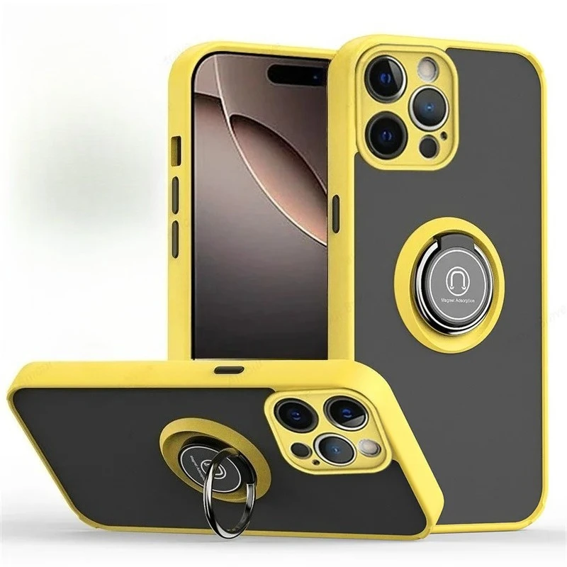 Magnetic Shockproof Ring Holder Phone Case - Premium Protective Cover with Enhanced Grip