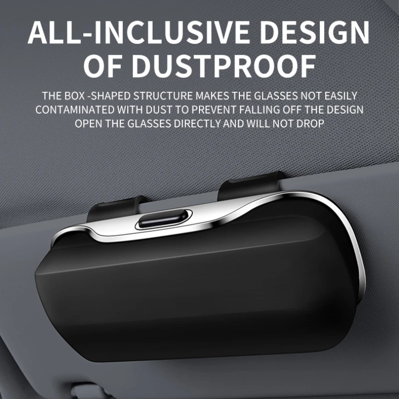 Glasses holder multifunction car portable sunglasses driving eyeglass case sun visor