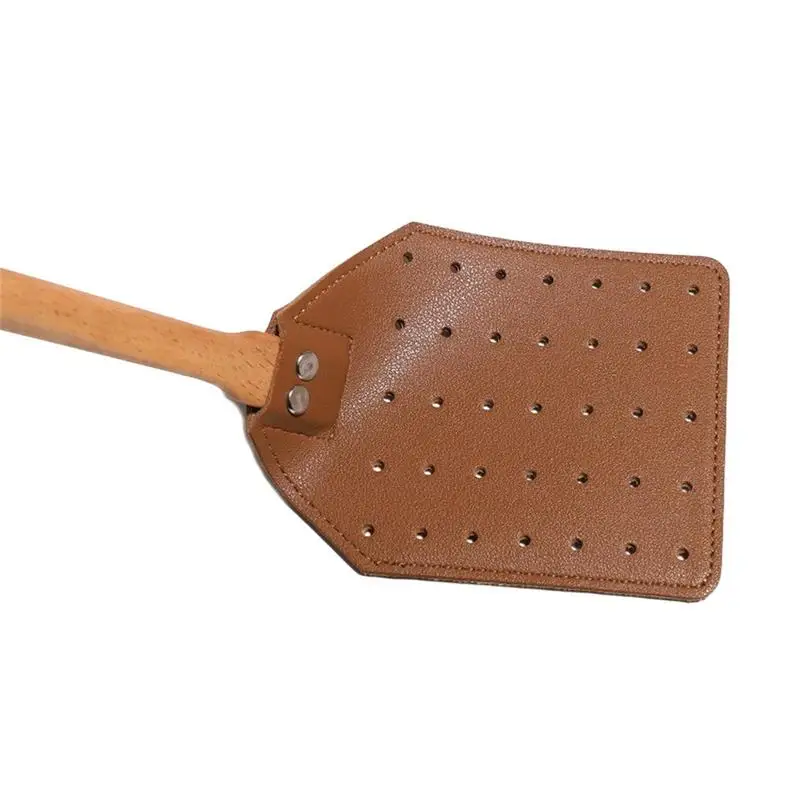 Fly Swatter Home Fly Swatters For Indoors Handheld Leather Fly Swatter Manual Swatter With Long Handle For Home Garden Classroom