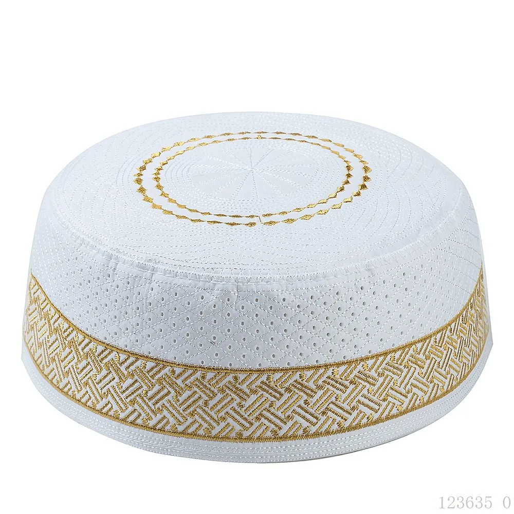 Islam Men Prayer Hat Cotton Embroidery Muslim Men's Arabia Indian Hats Islamic Clothing Accessories Arab Middle East Caps