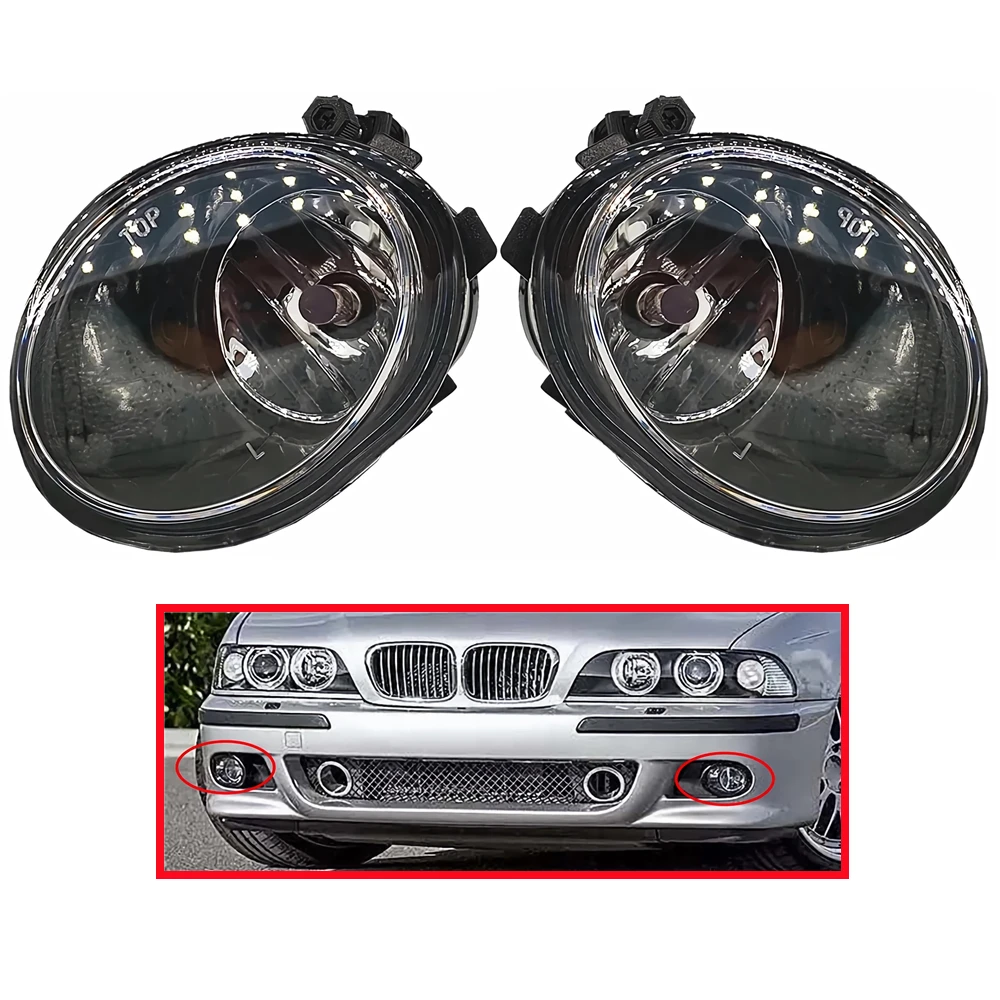 

2Pcs Front Bumper Fog Lights For E46 M3 2002-2006 12V Halogen Fog Lamp For E39 M5 2001-2003 63177894017 63177894018