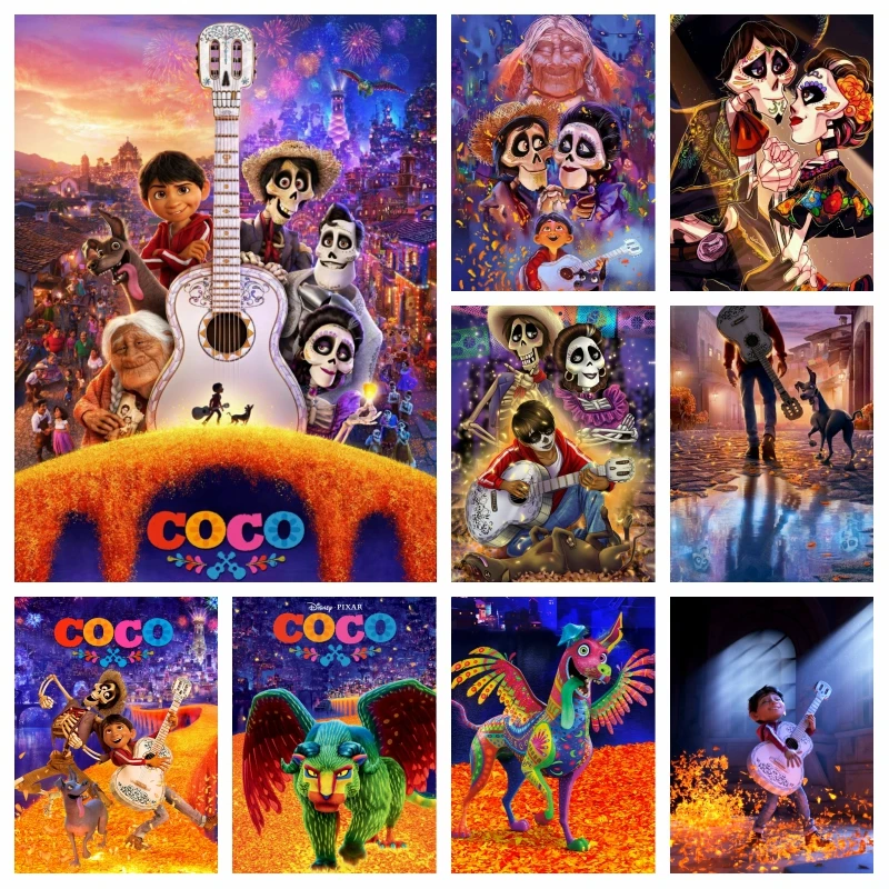 Diamond Painting Movie Disney Coco | Diamond Painting Day Dead | Mosaic  Kits - Diamond Painting Cross Stitch - Aliexpress