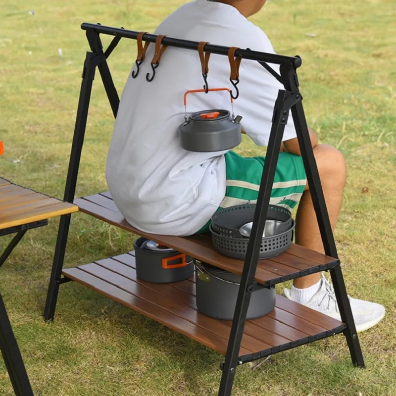 新しいキャンプ用三角形の棚,屋外用,アルミニウム合金,折りたたみ式