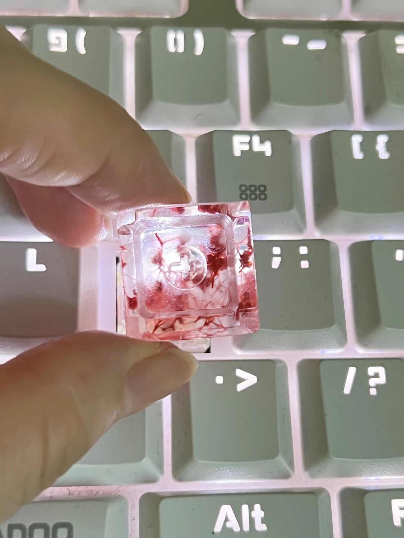 1Pcs Epoxy DIY Translucent Leaves Dry Flowers Paper Mechanical Keyboard Keycaps Universal Accessories